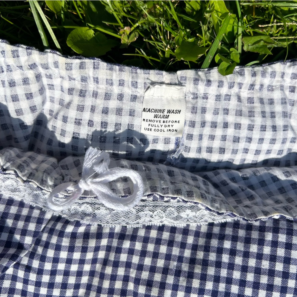Vintage 70s 80s Ruffles and Gingham Square Dance Costume Frontier Skirt and Top - Picture 9 of 10